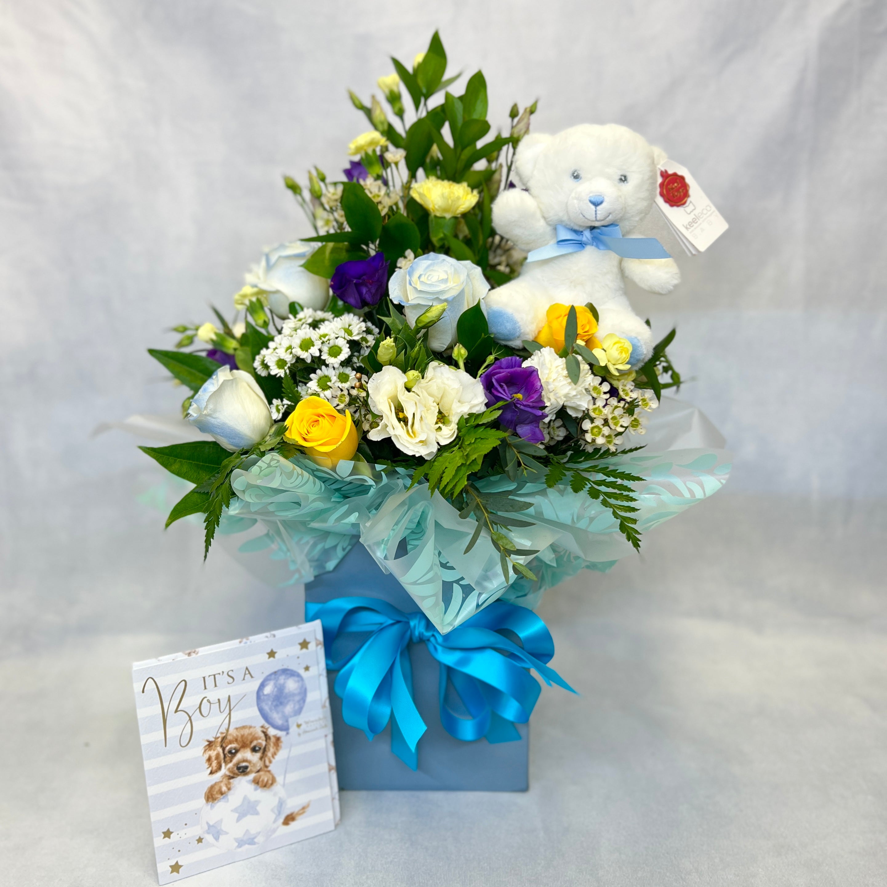 New Baby Teddy Card Special The Flower Shop Kirton